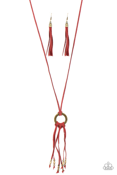 Feel at HOMESPUN - Red Necklace Paparazzi