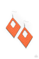 Woven Wanderer - Orange Earrings Paparazzi