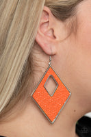 Woven Wanderer - Orange Earrings Paparazzi