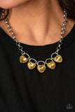 HEART On Your Heels - Yellow Necklace Paparazzi