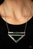 Triangulated Twinkle - Green Necklace Paparazzi