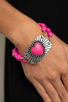 Sandstone Sweetheart - Pink Heart Bracelet Paparazzi