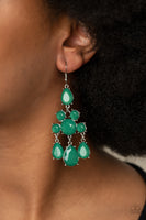 Afterglow Glamour - Green Earrings Paparazzi