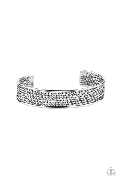 Risk-Taking Texture - Silver Bracelet Paparazzi