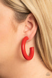 Woodsy Wonder - Red Wooden Earrings Paparazzi