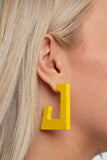 The Girl Next OUTDOOR - Yellow Earrings Paparazzi