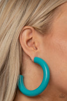 I WOOD Walk 500 Miles - Blue Wooden Earrings Paparazzi