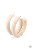 I WOOD Walk 500 Miles - White Hoop Earrings Paparazzi