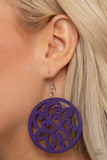 Fresh Off The Vine - Purple Wooden Earrings Paparazzi