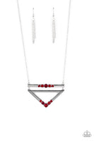 Triangulated Twinkle - Red Necklace Paparazzi