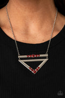 Triangulated Twinkle - Red Necklace Paparazzi