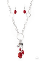 Lay Down Your CHARMS - Red Necklace Paparazzi