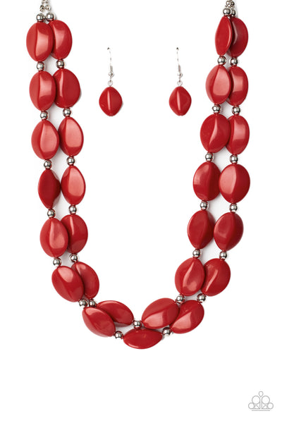 Two-Story Stunner - Red Necklace Paparazzi