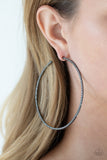 Pump Up The Volume - Black Hoop Earrings Paparazzi