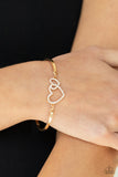 Cupid is Calling - Gold Heart Bracelet Paparazzi