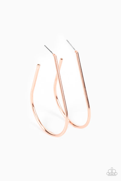 City Curves - Copper Earrings Paparazzi