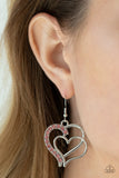 Double the Heartache - Pink Heart Earrings Paparazzi