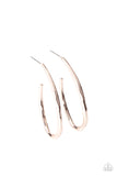 Totally Hooked - Rose Gold Earrings Paparazzi