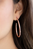 Totally Hooked - Rose Gold Earrings Paparazzi