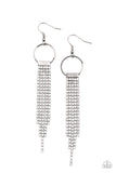 Tapered Twinkle - White Earrings Paparazzi