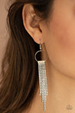 Tapered Twinkle - White Earrings Paparazzi