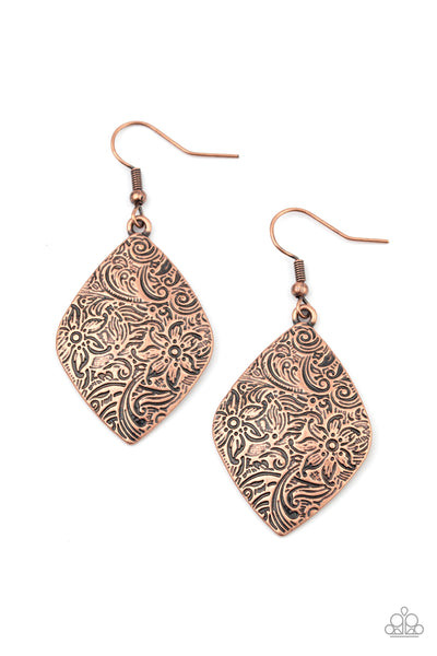 Flauntable Florals - Copper Earrings Paparazzi