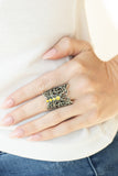 Butterfly Bling - Yellow Ring Paparazzi