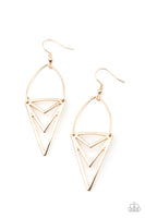 Proceed With Caution - Gold Earrings Paparazzi