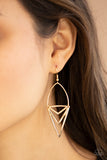 Proceed With Caution - Gold Earrings Paparazzi