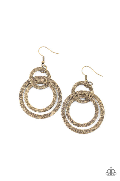 Distractingly Dizzy - Brass Earrings Paparazzi