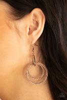 Distractingly Dizzy - Copper Earring Paparazzi