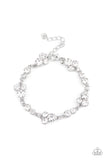 Social GLISTENING - White Bracelet Paparazzi