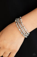 Fashionably Faceted - Silver Bracelet Paparazzi