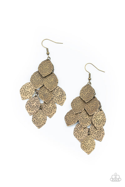 Loud and Leafy - Brass Earrings Paparazzi