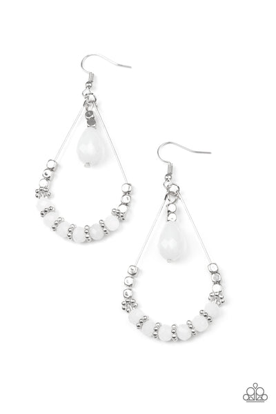Lovely Lucidity - White Earrings Paparazzi