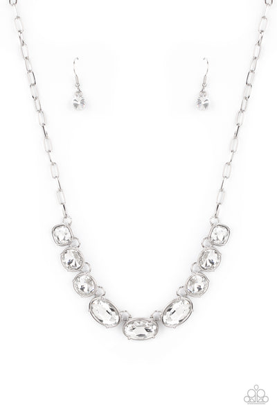 Gorgeously Glacial - White Necklace Paparazzi