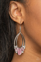 Look Into My Crystal Ball - Pink Earrings Paparazzi