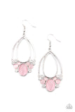 Look Into My Crystal Ball - Pink Earrings Paparazzi