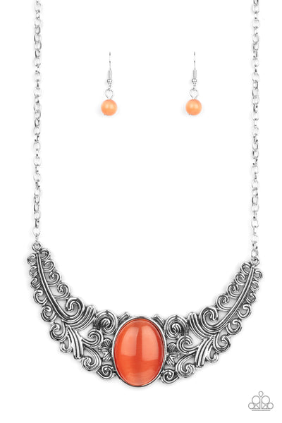 Celestial Eden - Orange Necklace Paparazzi