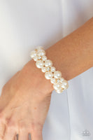 Flirt Alert - Gold Pearl Bracelet Paparazzi