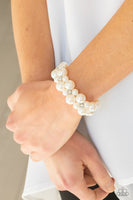 Flirt Alert - White Pearl Bracelet Paparazzi