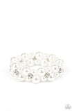 Flirt Alert - White Pearl Bracelet Paparazzi