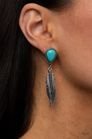 Totally Tran-QUILL - Blue Earrings Paparazzi