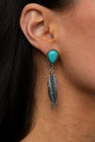 Totally Tran-QUILL - Blue Earrings Paparazzi