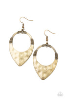 Instinctively Industrial - Brass Earrings Paparazzi