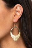 Instinctively Industrial - Brass Earrings Paparazzi