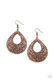 Flirtatiously Flourishing - Copper Earrings Paparazzi