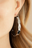 Exhilarated Edge - Silver Earrings Paparazzi