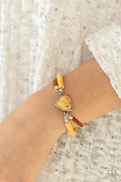 Charmingly Country - Yellow Heart Bracelet Paparazzi Incoming