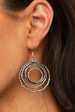 Spiraling Out of Control - Silver Earrings Paparazzi